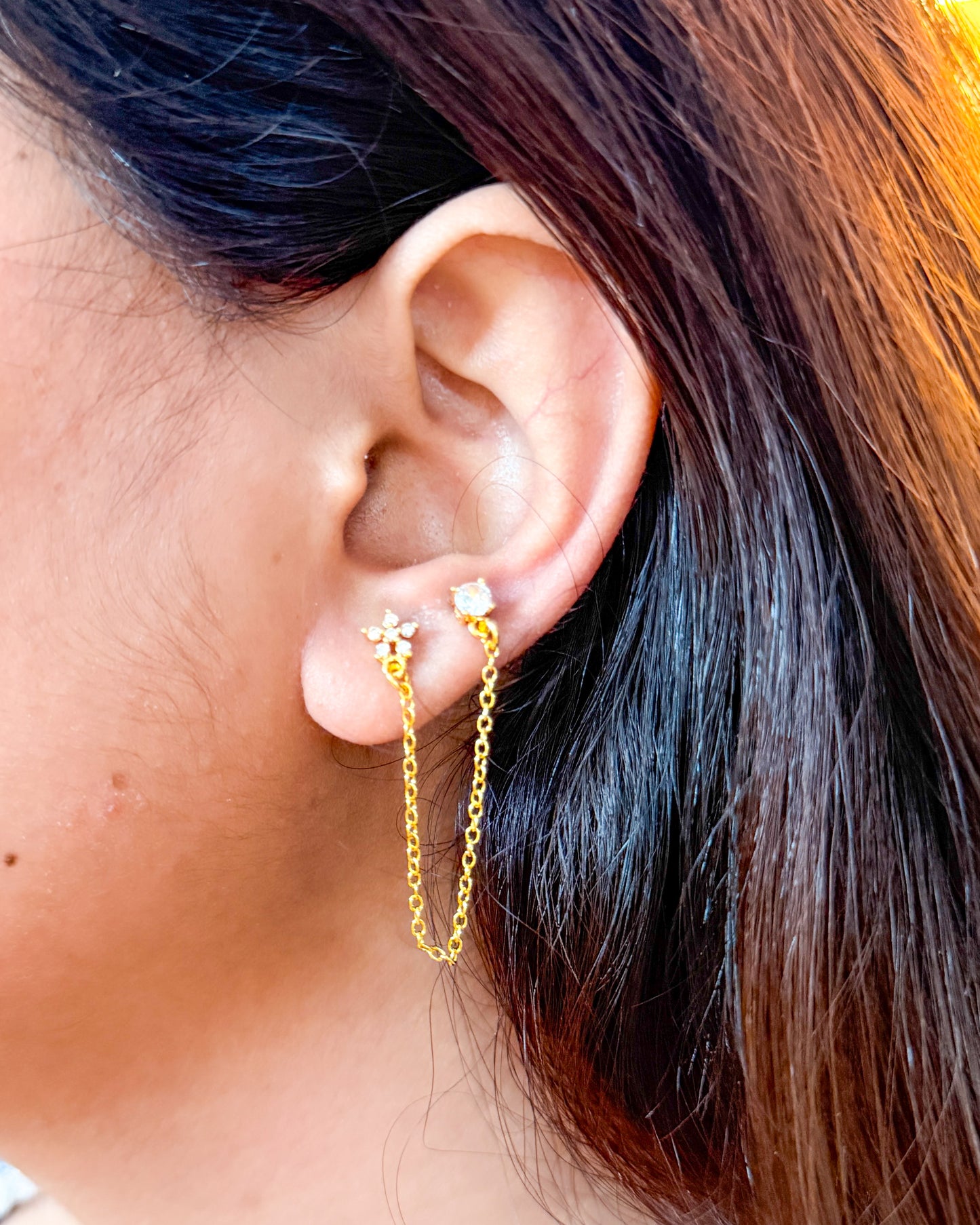 Daisy petal Link Chain Studs (Ball Back)