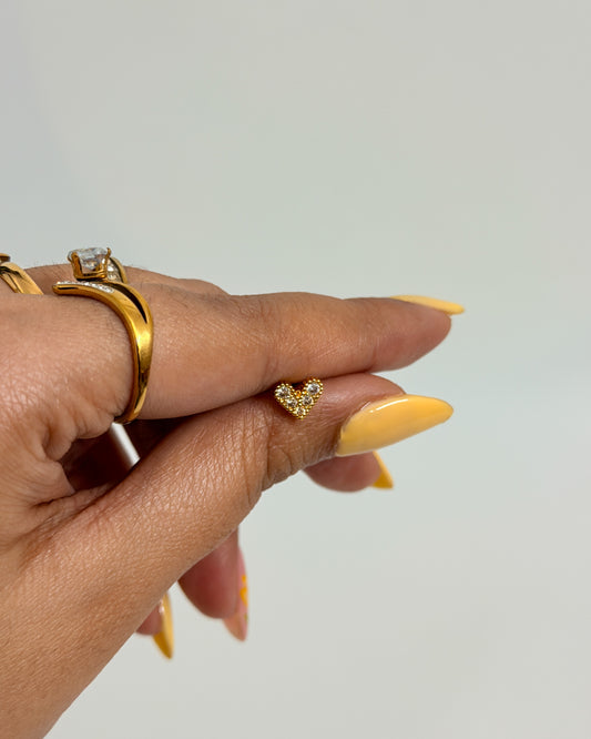 Studded heart ball back studs