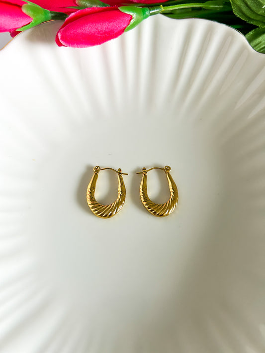 Long textured hoops
