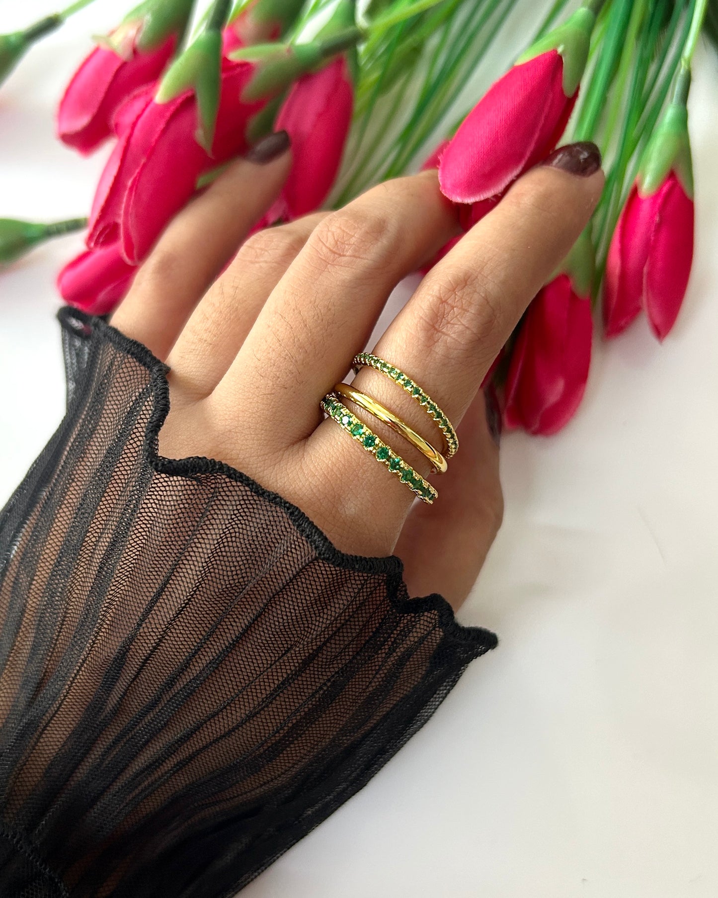 Set of 3 rings ( for size 6 and 7)