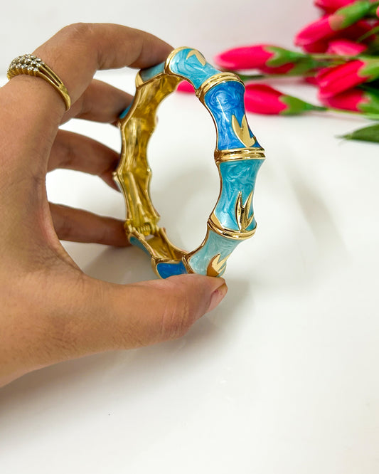 Blue bamboo Italian bracelet