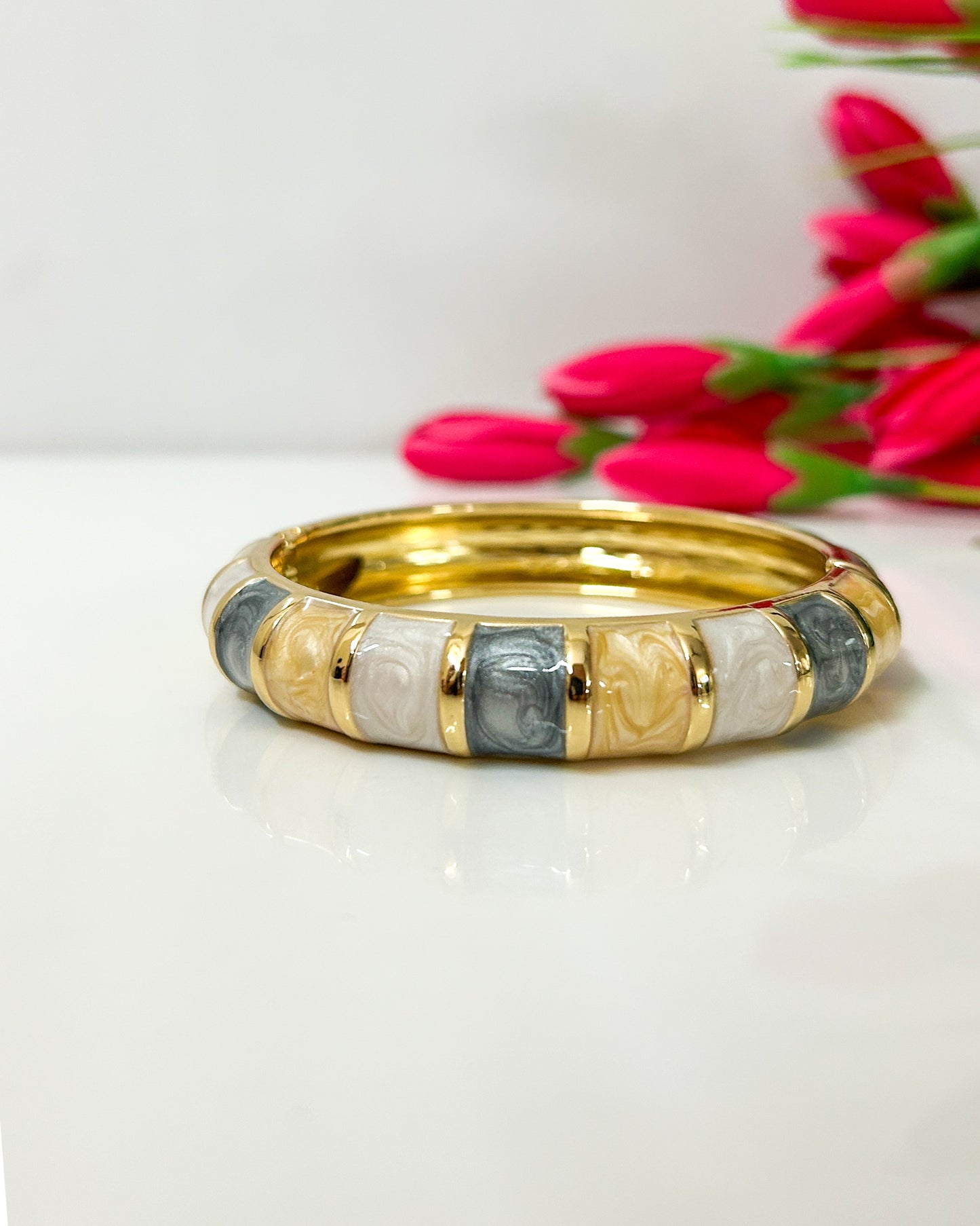 Brown grey white Italian bracelet