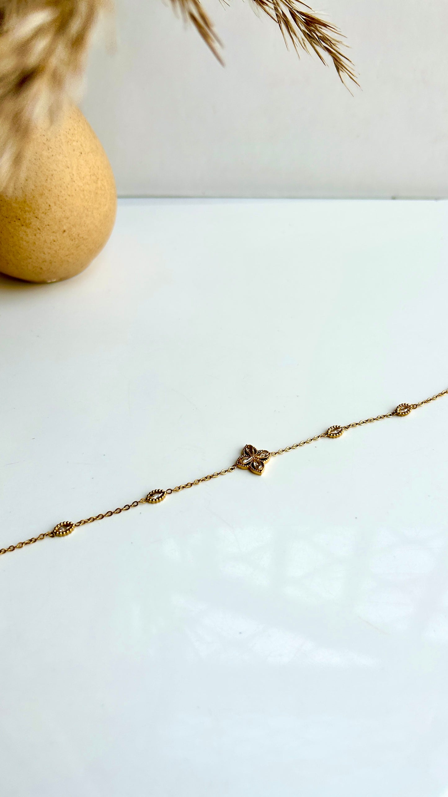 Studded floral bracelet
