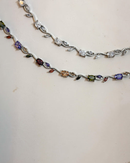 Silver tulip necklace