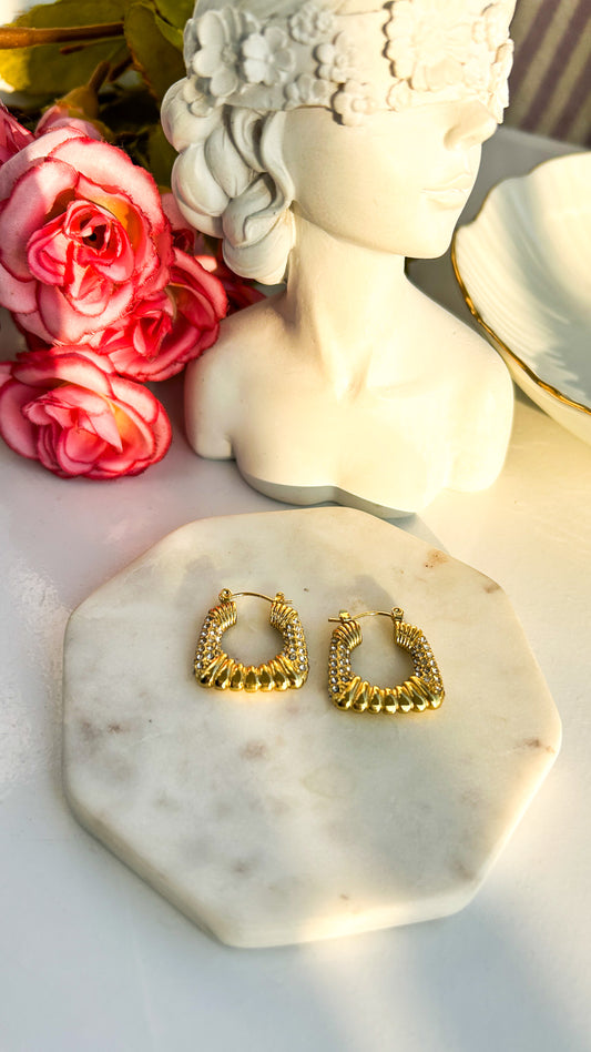 Studded drop bag hoops
