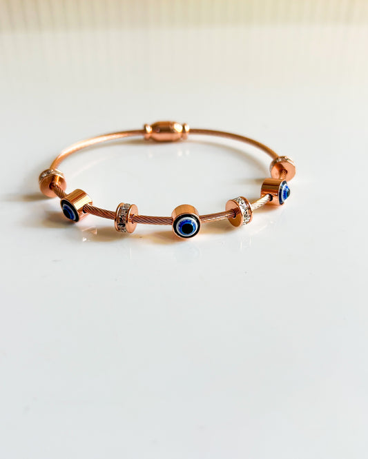 Rosegold evil eye bracelet