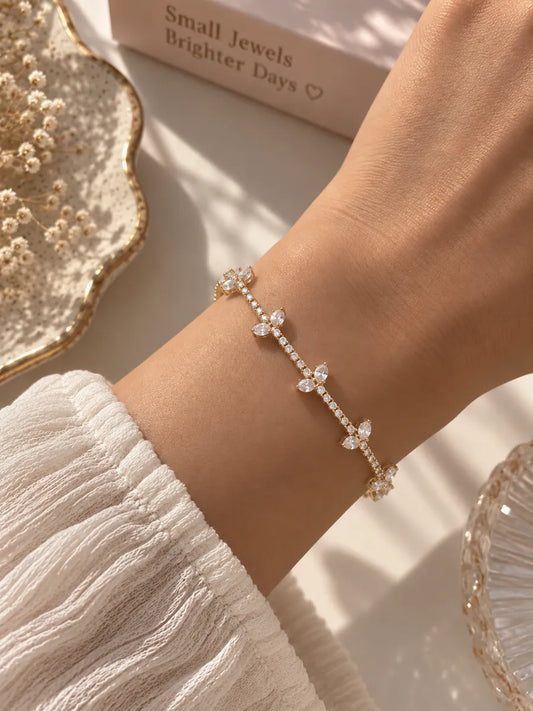 White butterfly shape tennis bracelet