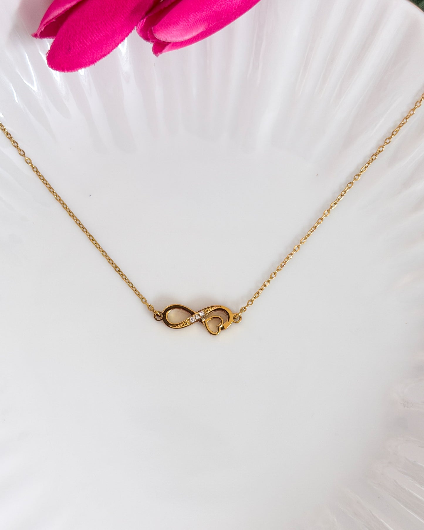 Infinity with stone necklace