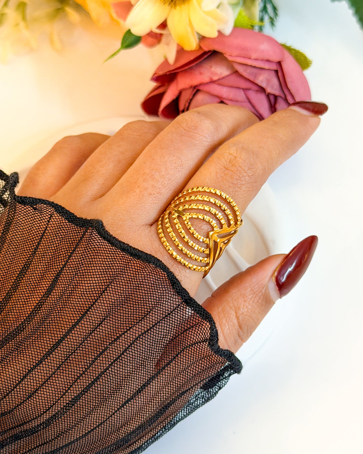 Designer 2 way adjustable ring