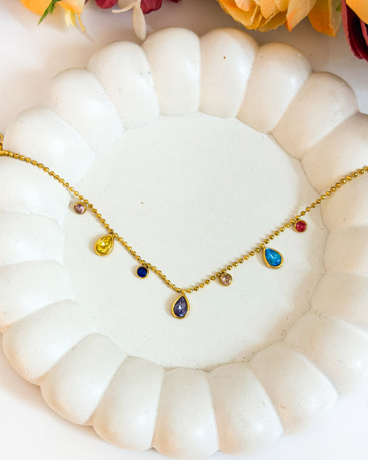 Multicolour drop stone bracelet