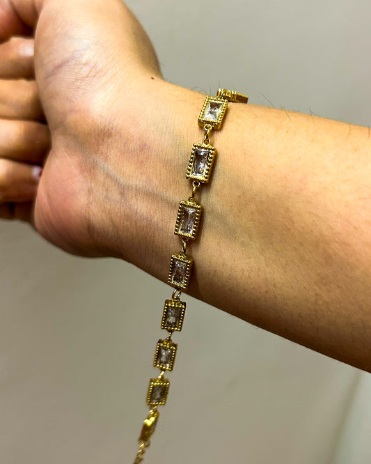 Square stone chain bracelet desi x videshi collection