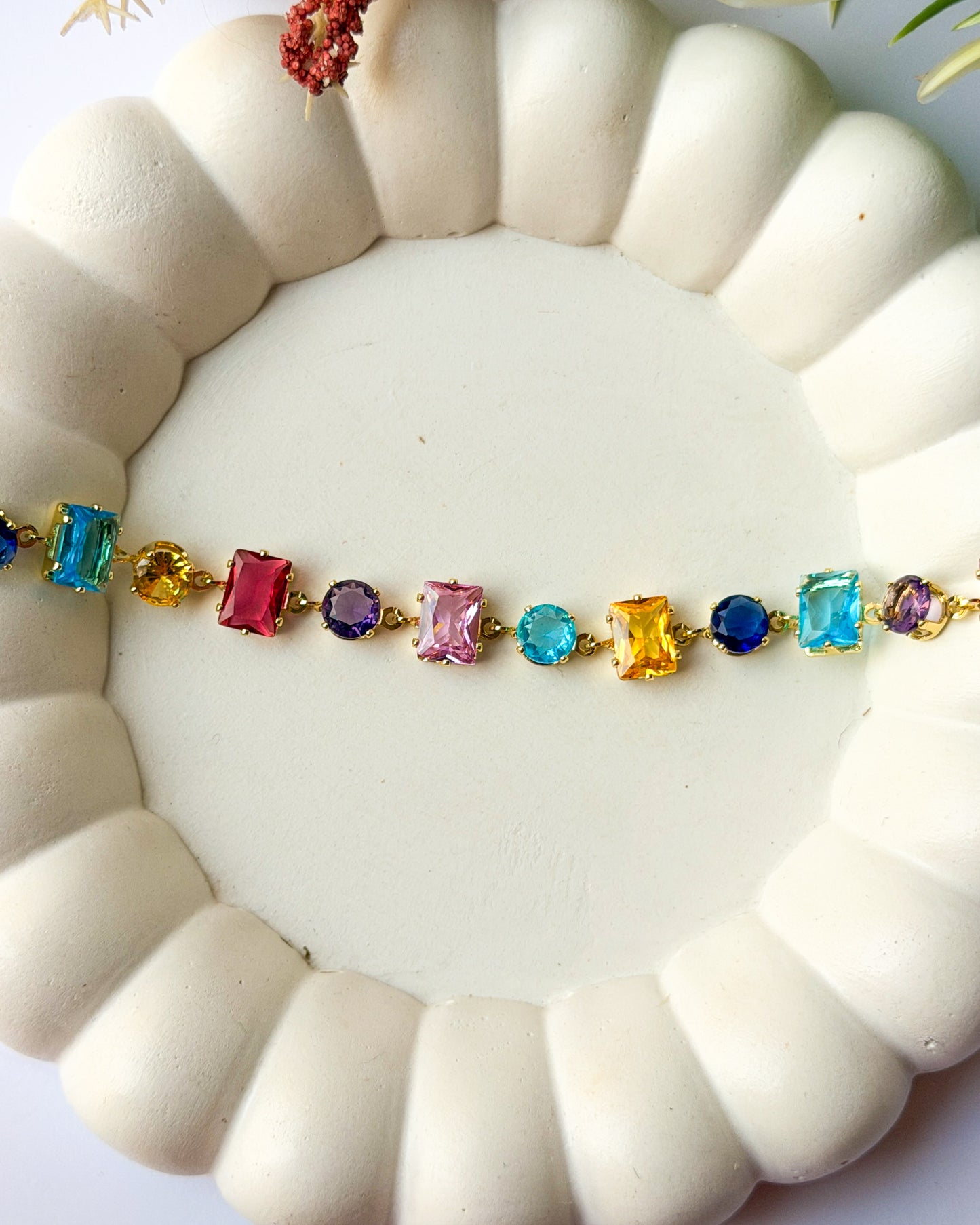 Multi colour crystal bracelet