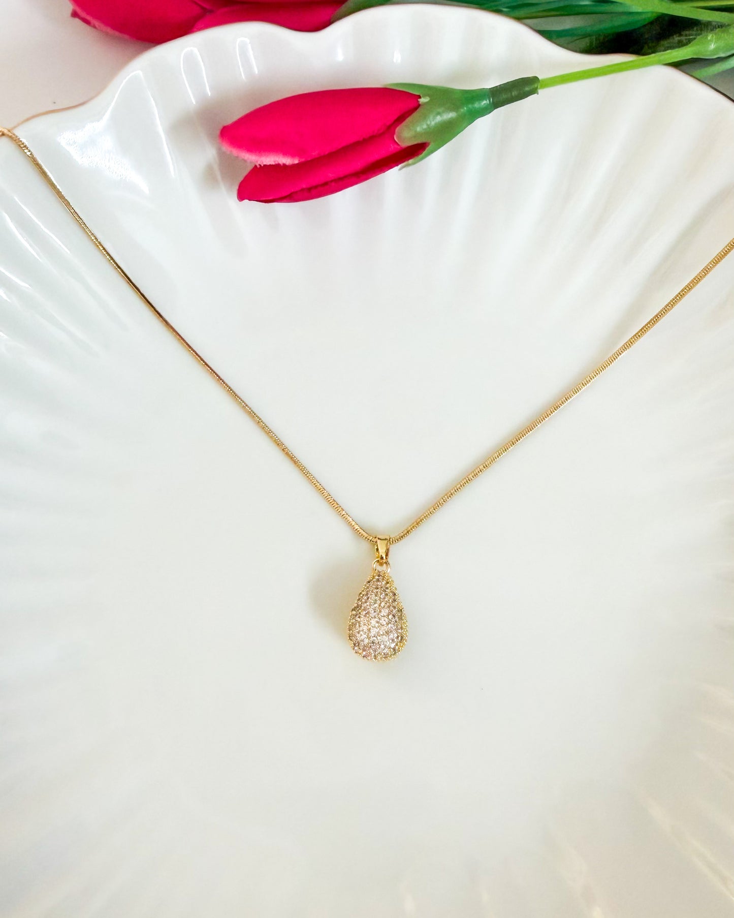 Studded drop necklace