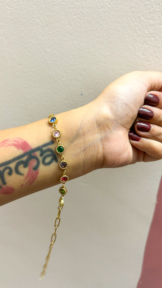 Round multi stone bracelet desi x videshi collection