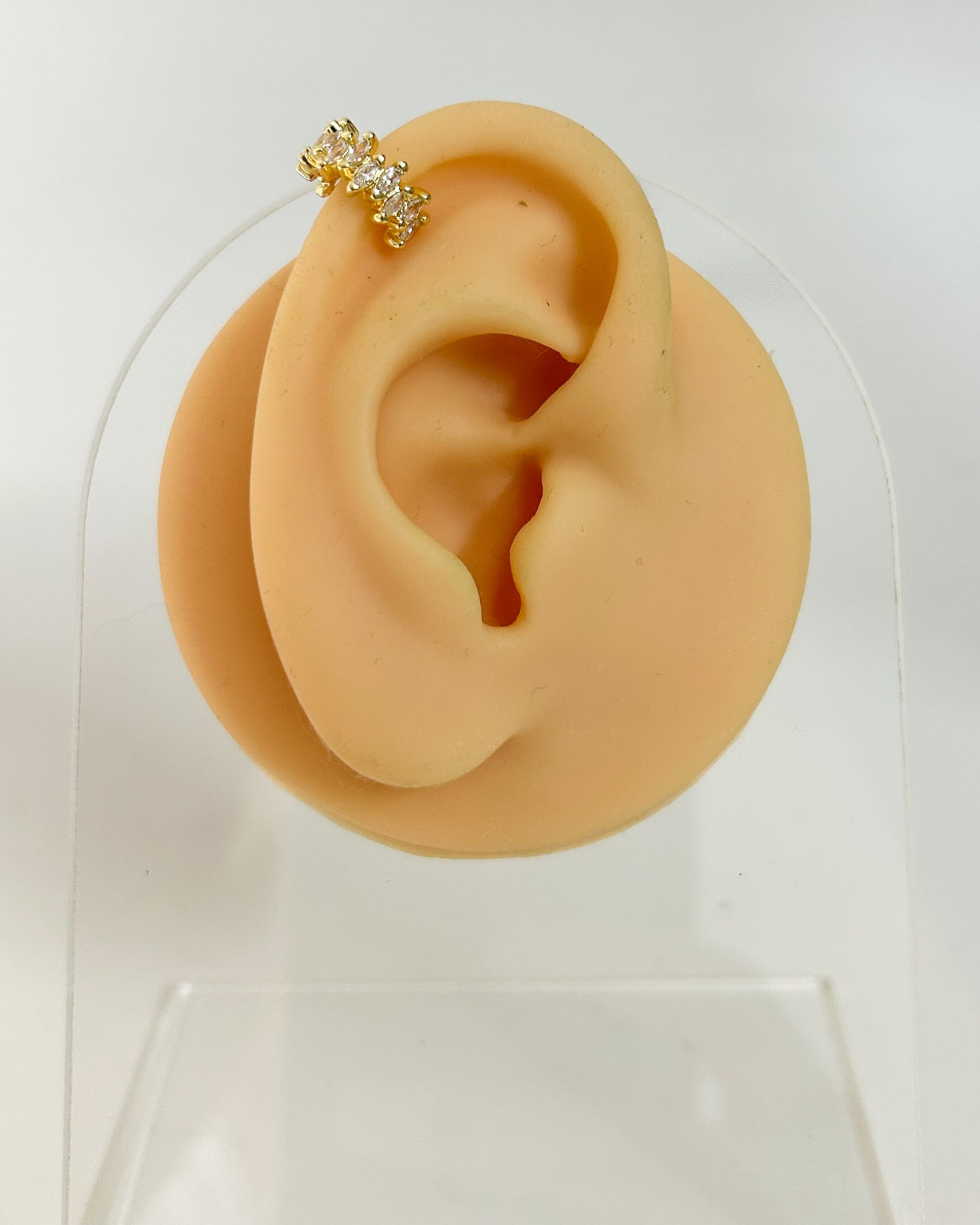 Designer stone no piercing press on earcuffs