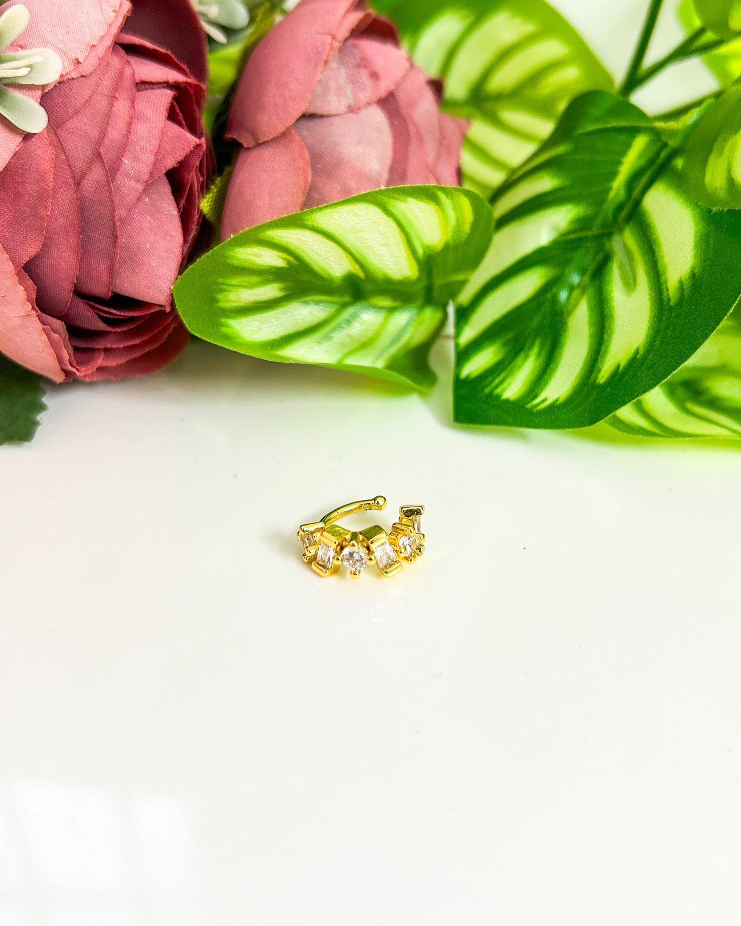 geometric stone no piercing Earcuffs