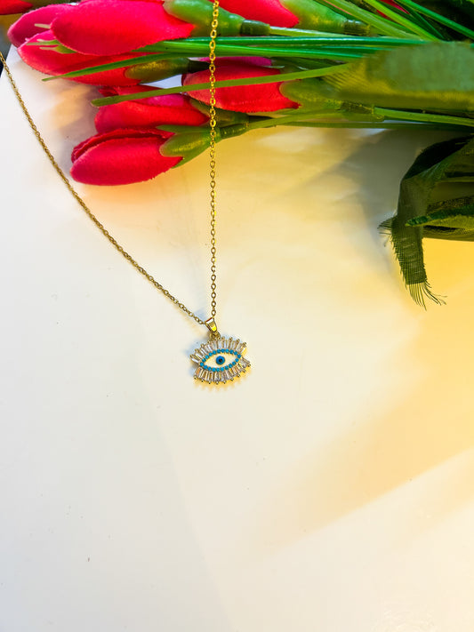 Studded evil eye necklace