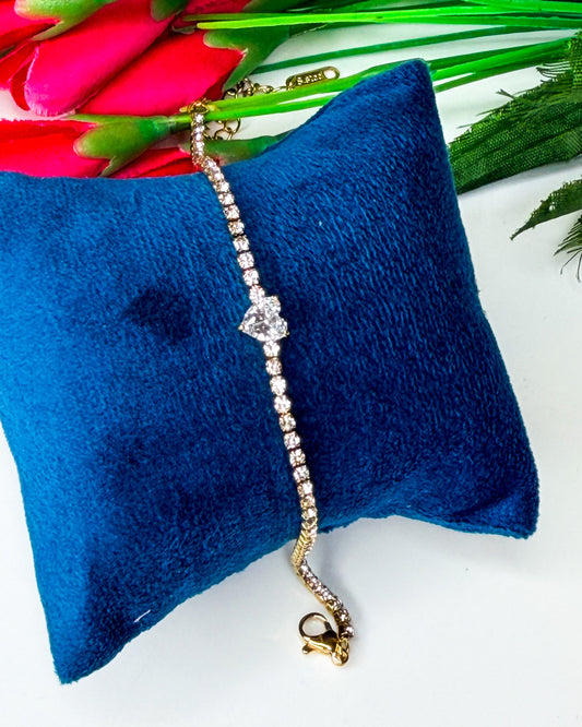 Heart stone tennis bracelet