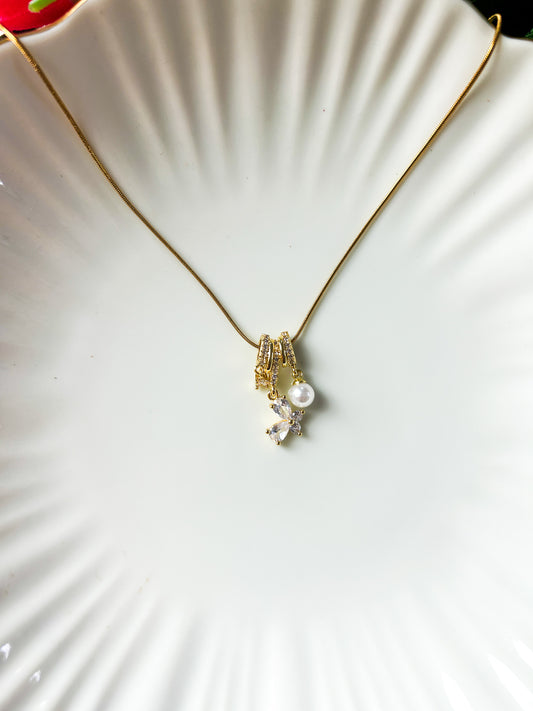 Butterfly ring charm necklaces