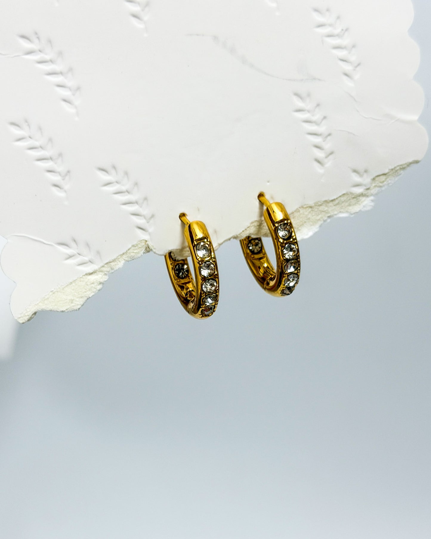 Medium huggies with stone detailing