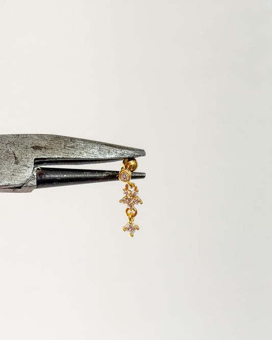 Mini floral hanging ball back studs