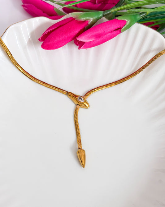 Statement serpent necklace