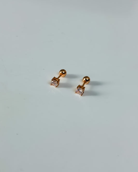 Mini rosegold round ball back studs