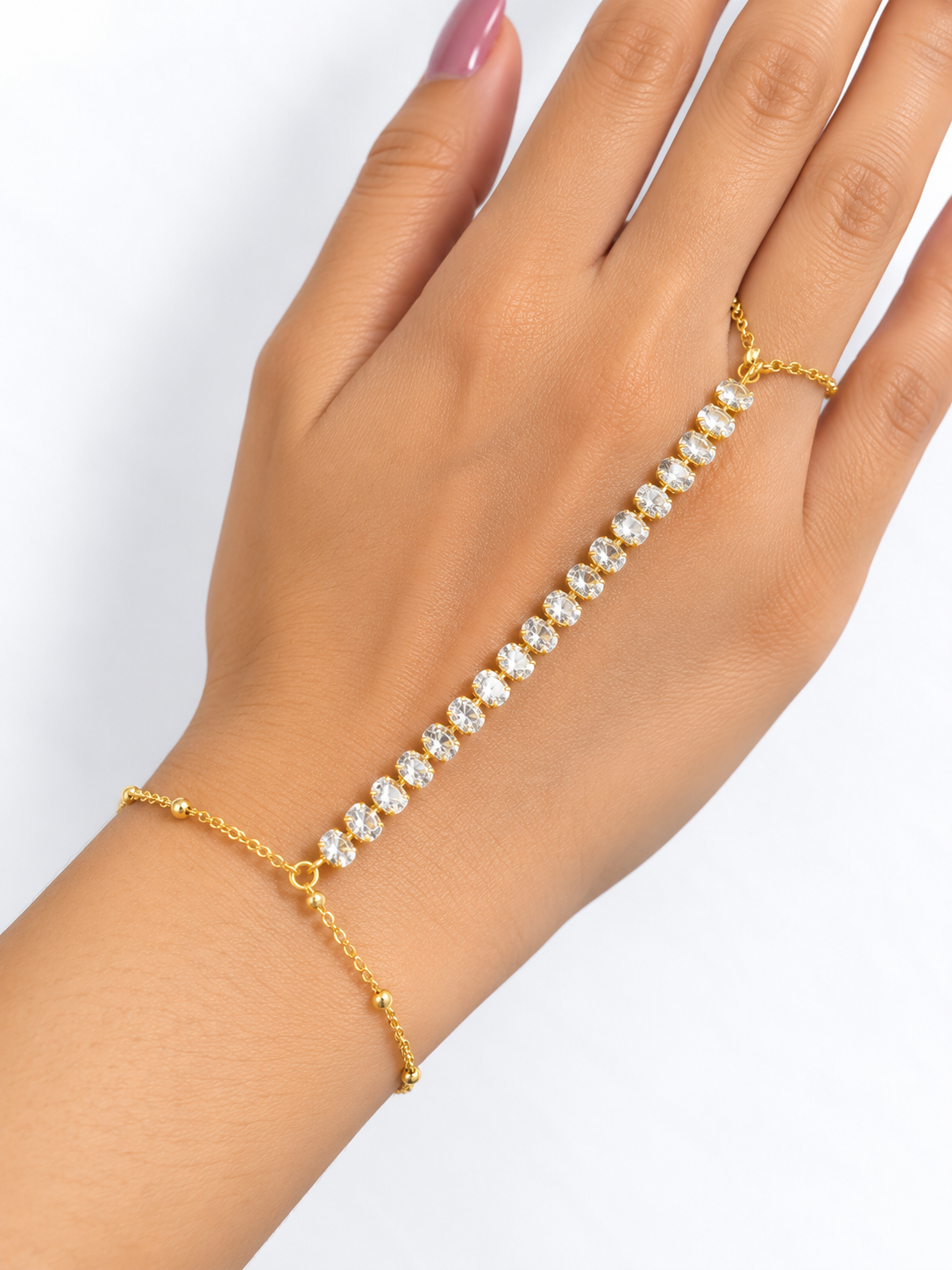 Oval tennis hand chain