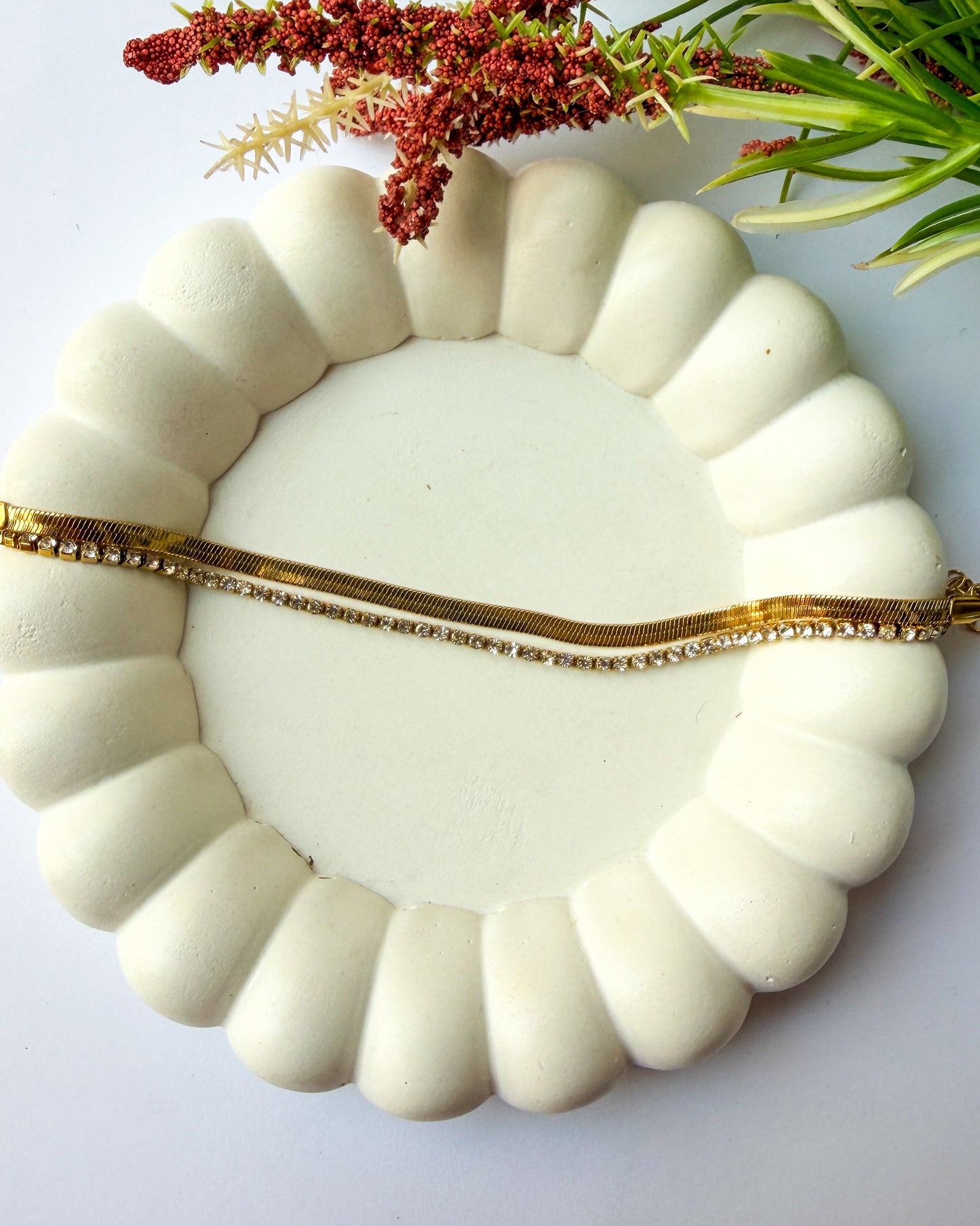 Layered tennis bracelet