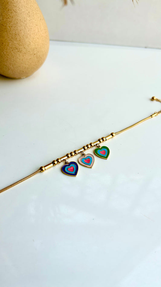 Heart charm bracelet