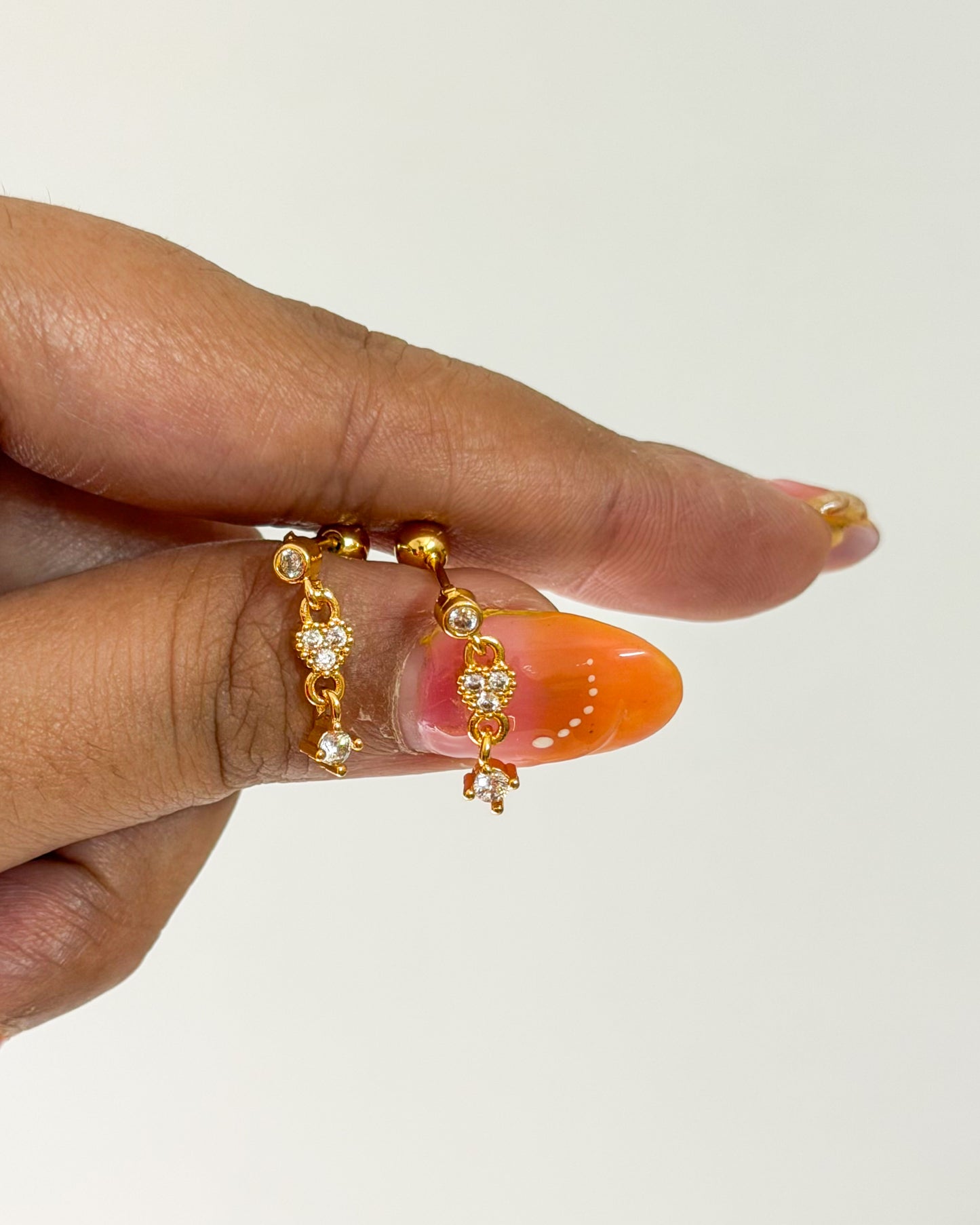 Hanging studded heart ball back studs