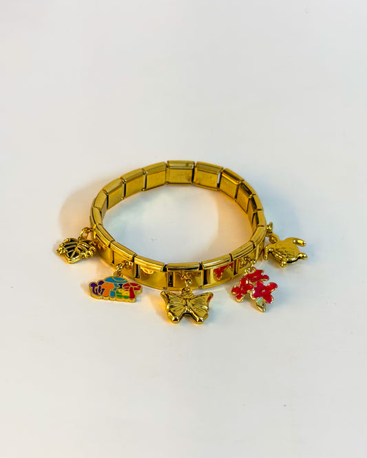 Floral Italian charm bracelets