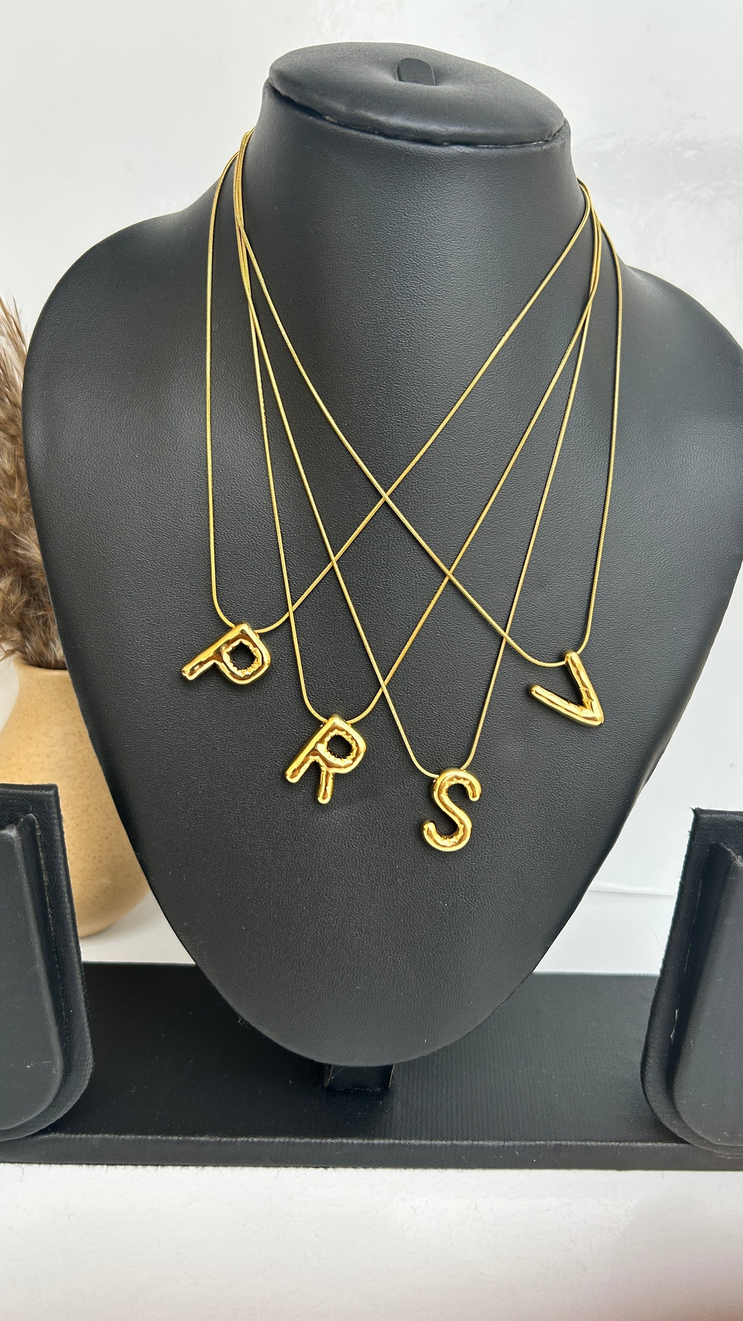 Viral puffed initial necklaces