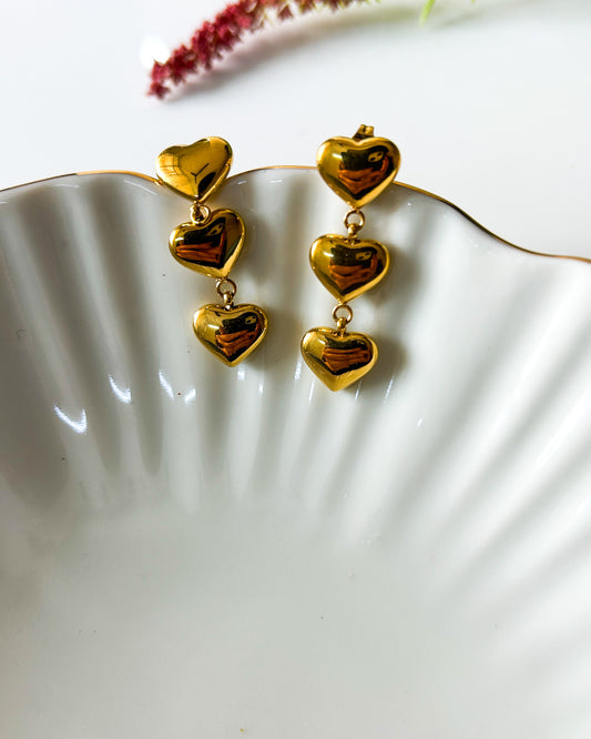 Drop heart earrings