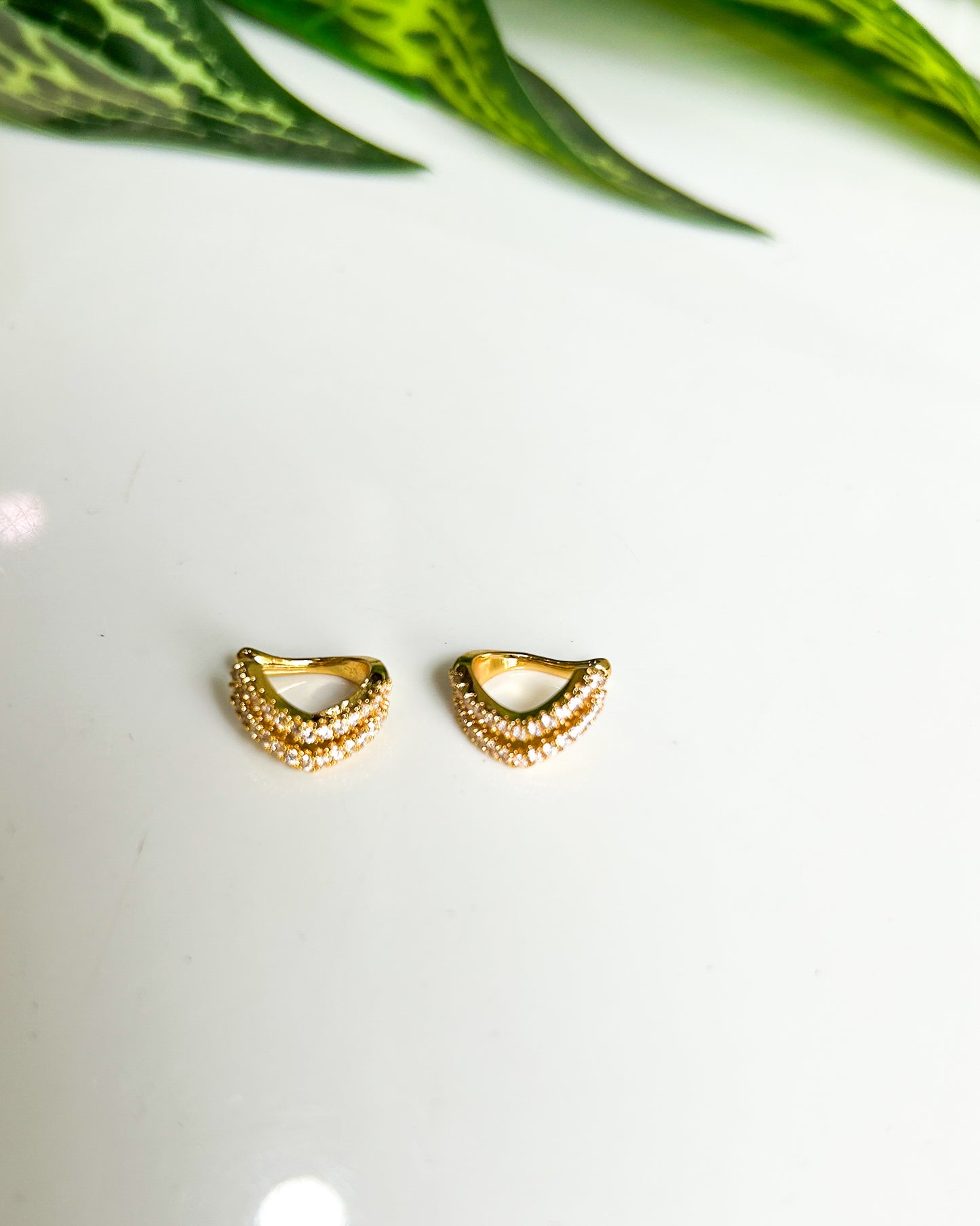 Layered v press on ear cuffs