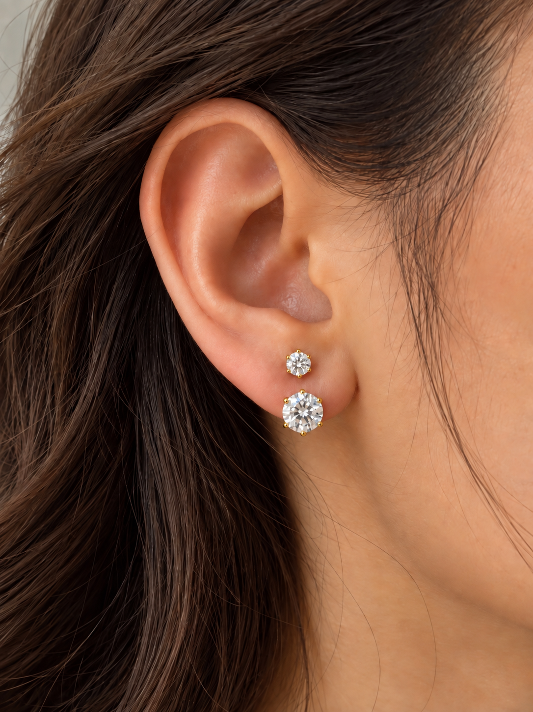 Double diamond earrings ( detachable)