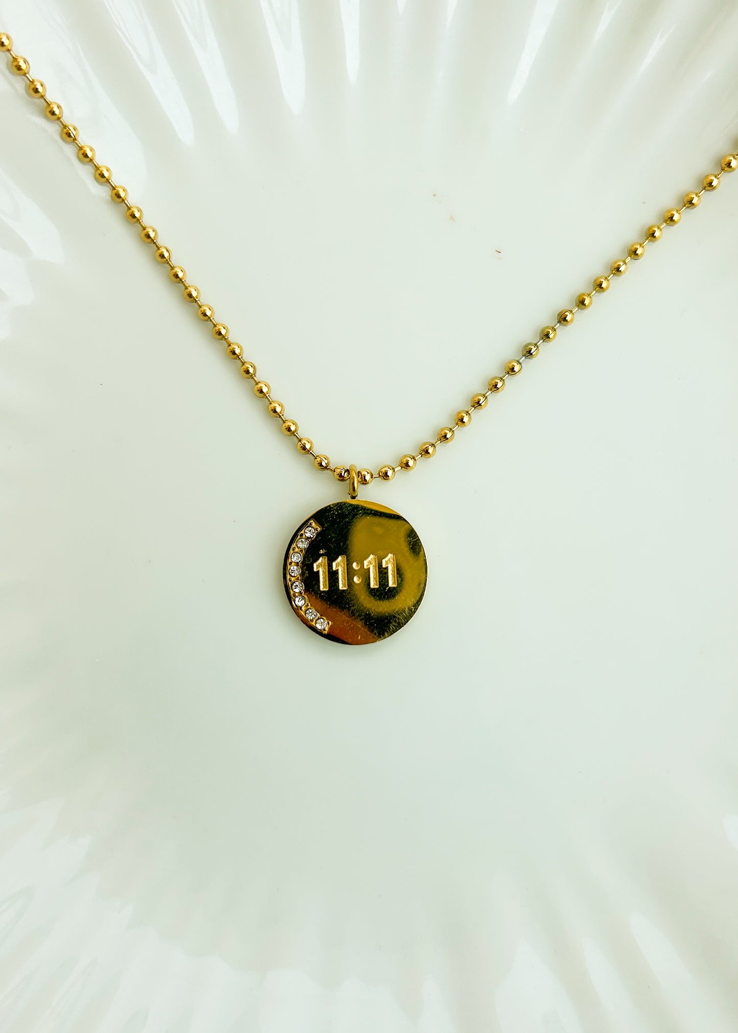 Studded 11:11 necklace