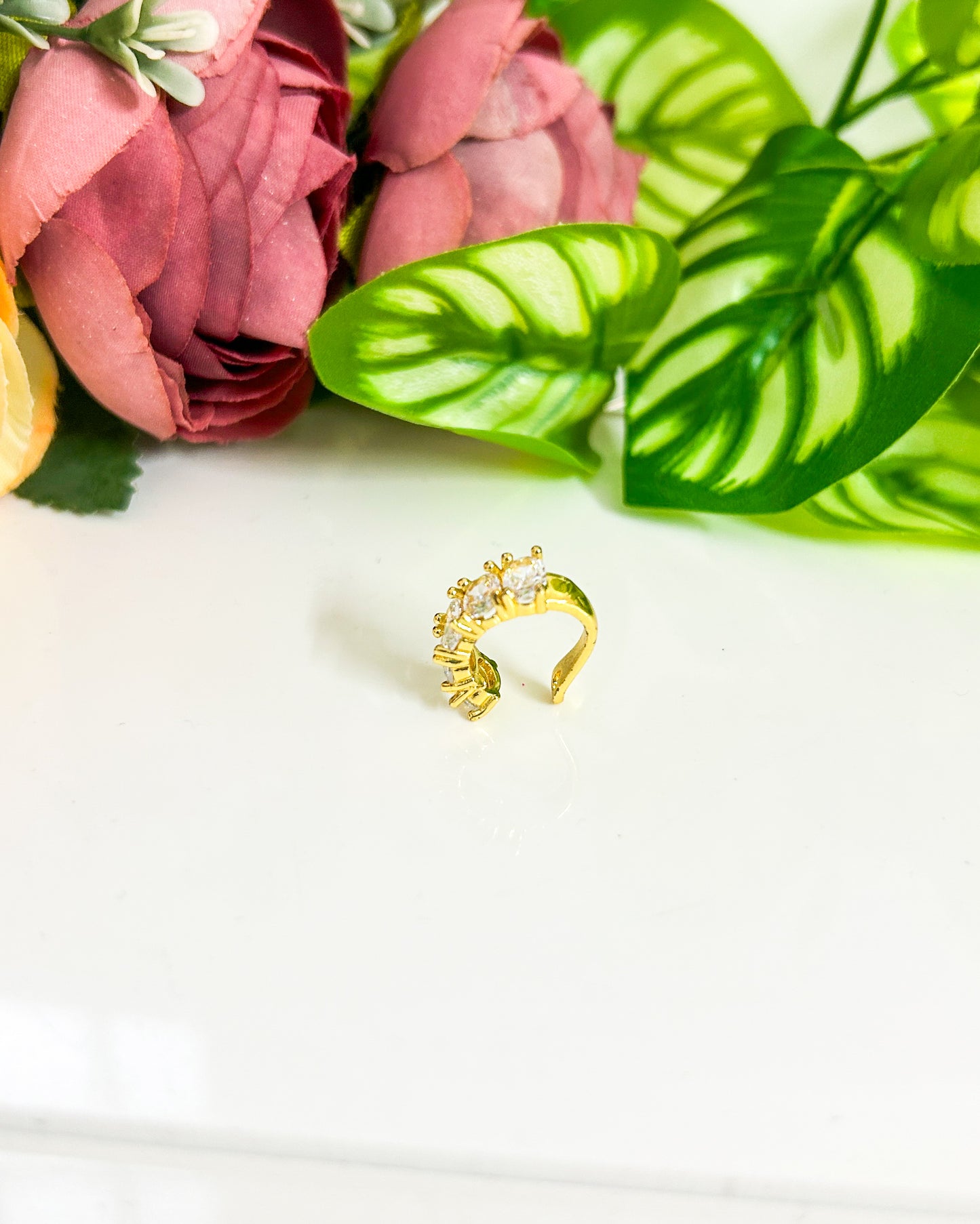 geometric stone no piercing Earcuffs