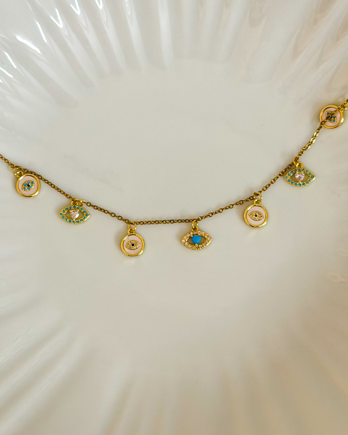 Evil eye charm necklace