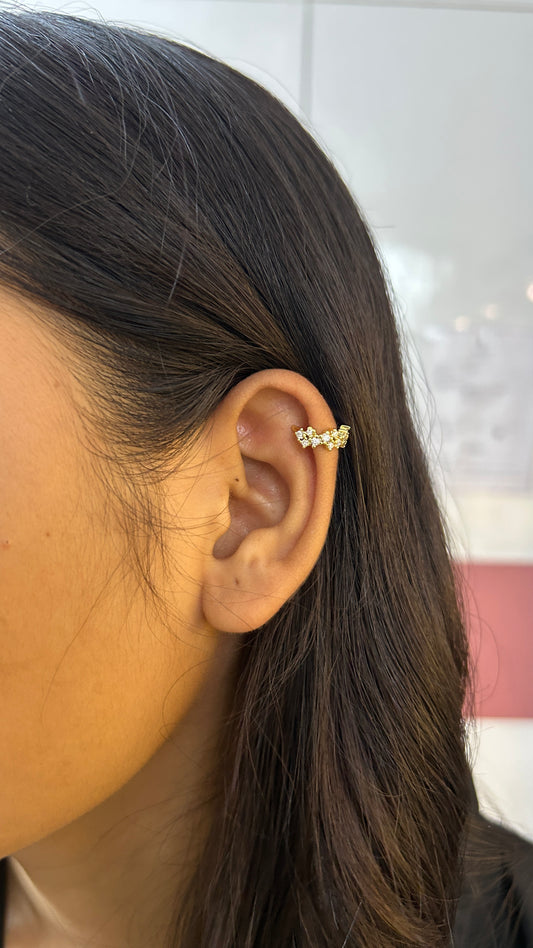 Daisy flora no piercing press on Earcuff- single