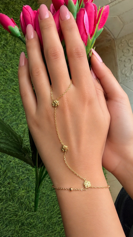 Rose hand chain