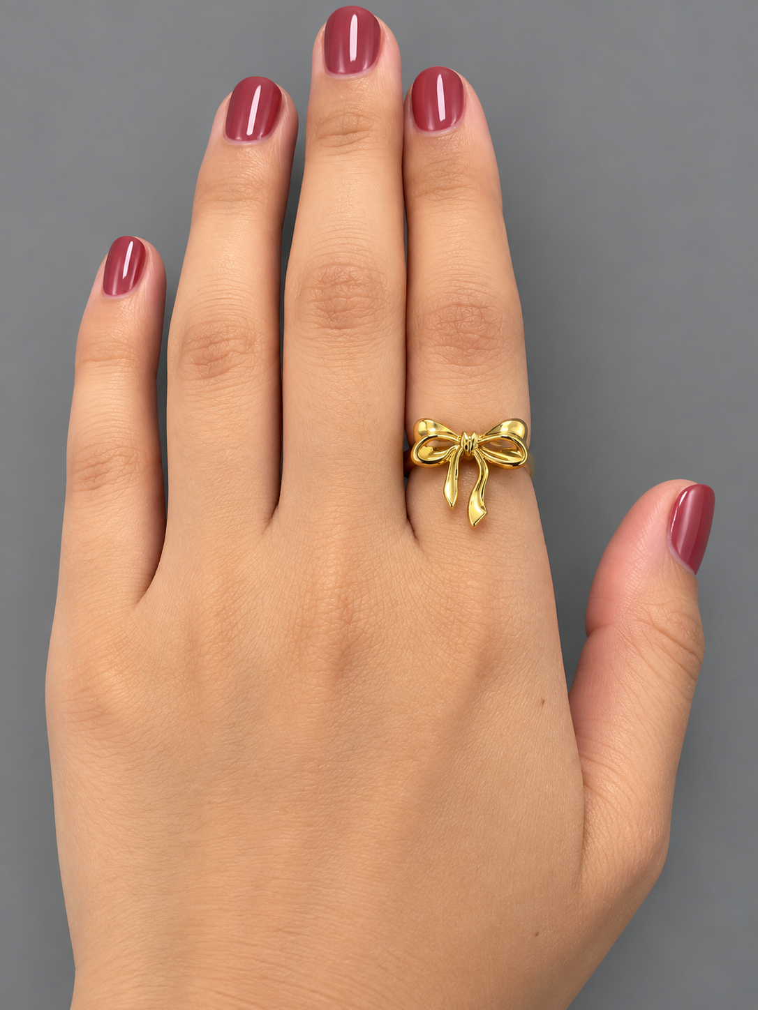 Lacey bow adjustable ring- size 5