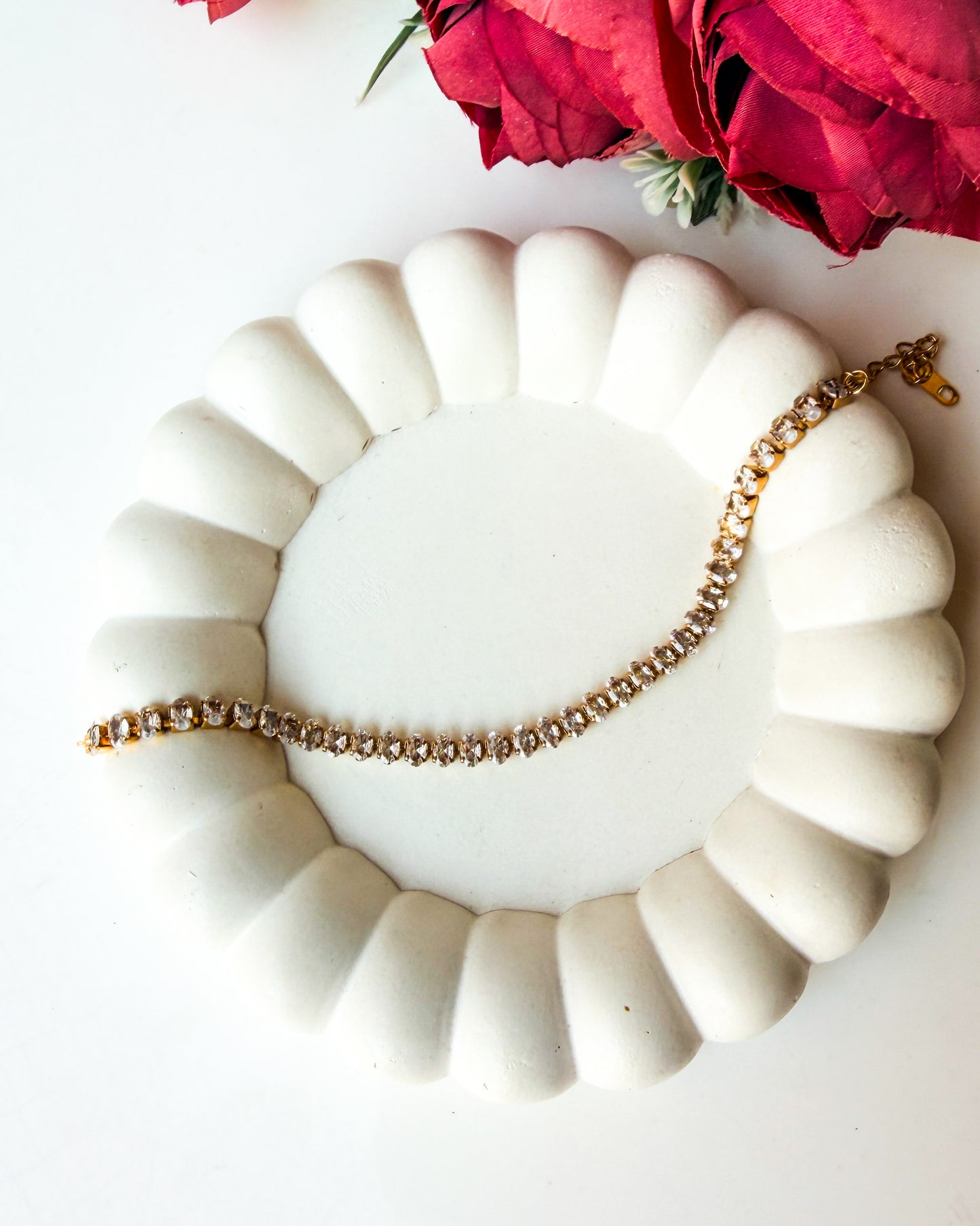 Oval stone tennis bracelet