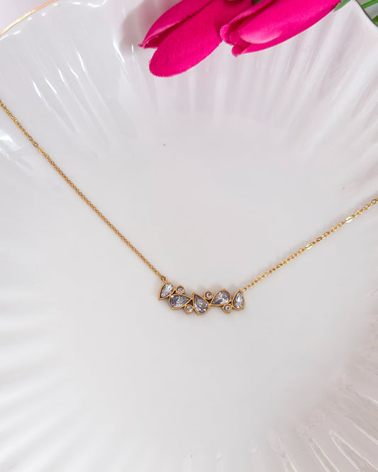 Cluster drop stone necklace