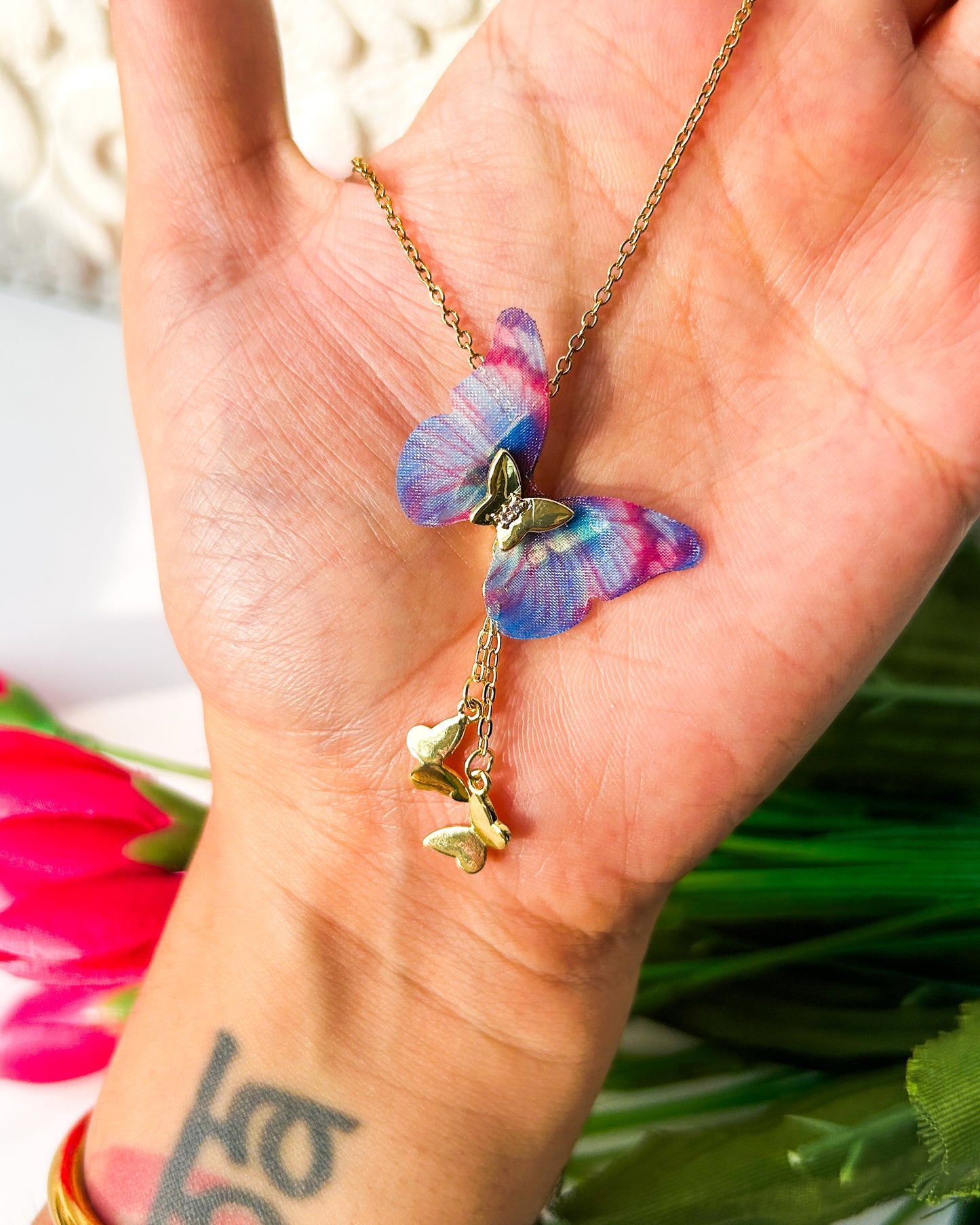 Butterfly charm necklace