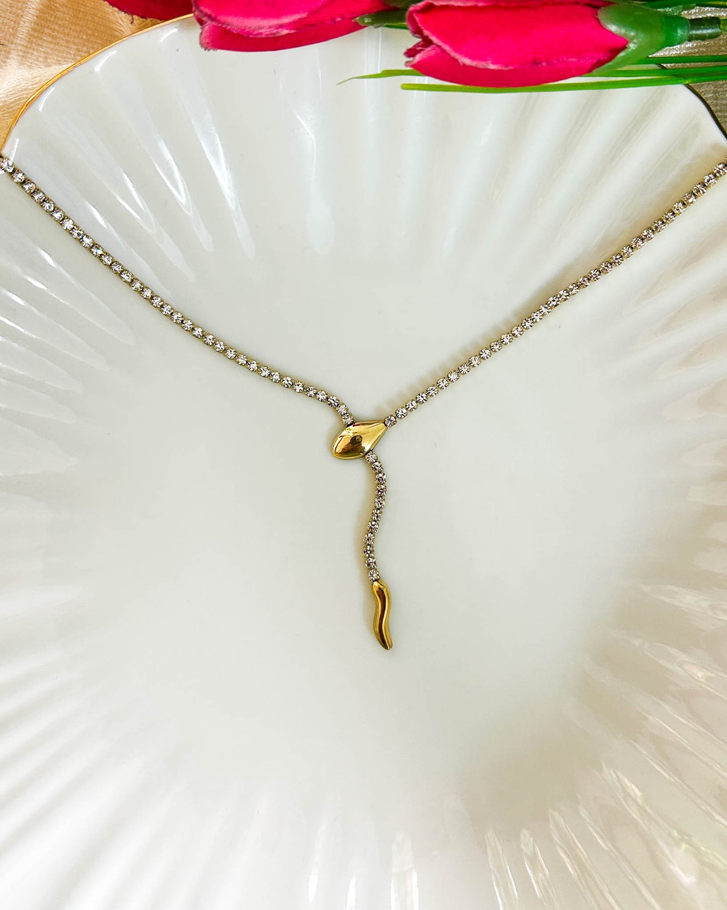 Tennis serpent necklace