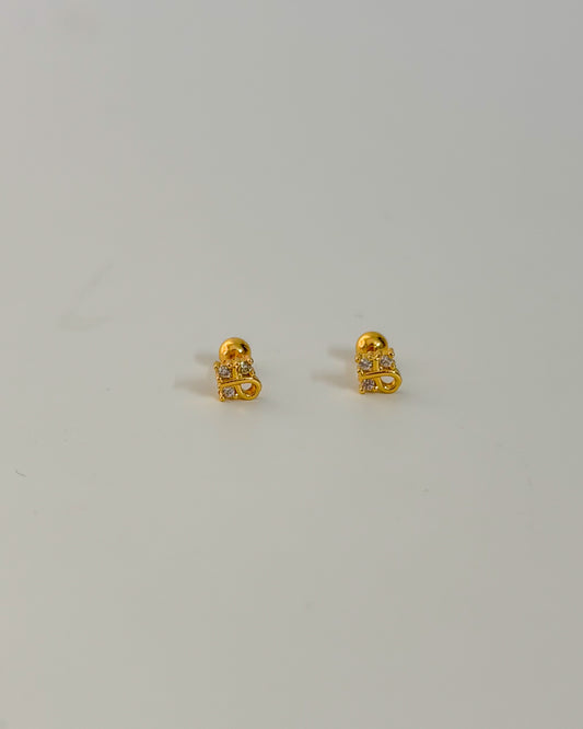 Golden ribbon ball back studs