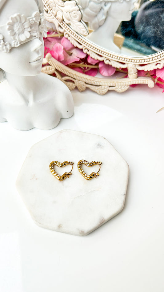 Hammered Heart hoops