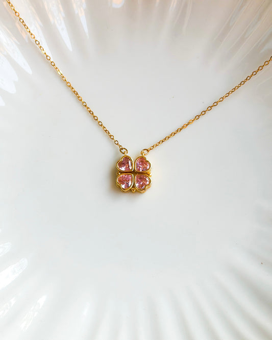 Solid pink heart magnetic necklace