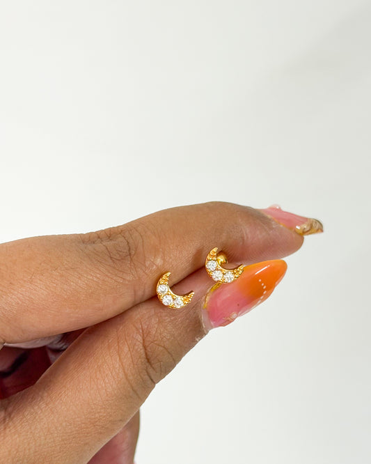 Cute moon ball back studs